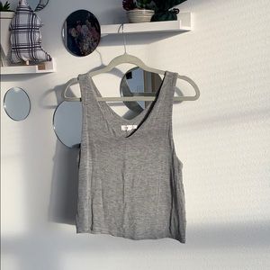 Cropped grey cotton tank top